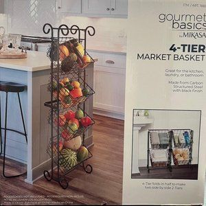 Brand New Gourmet Basics by Mikasa Flip Adjustable Market Storage Fruit Basket